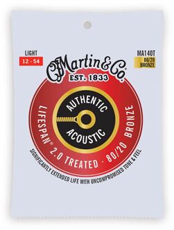 Martin MA140T snarenset voor akoestische gitaar snarenset voor akoestische gitaar, 80/20 bronze, light, 12-54