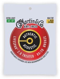 Martin MA170T snarenset voor akoestische gitaar snarenset voor akoestische gitaar, 80/20 bronze, extra light, 10-47