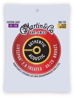 Martin MA175T snarenset voor akoestische gitaar snarenset voor akoestische gitaar, 80/20 bronze, custom light, 11-52