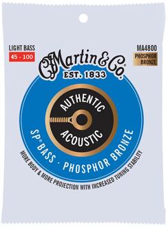 Martin MA4800 snarenset voor akoestische basgitaar snarenset voor akoestische basgitaar, 92/8 phosphor bronze, light, 045-100