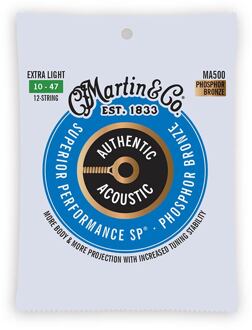 Martin MA500 snarenset voor akoestische gitaar snarenset voor akoestische gitaar, 12-snarig, phosphor bronze, extra light, 10-47