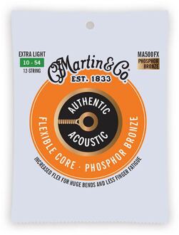 Martin MA500FX snarenset voor akoestische gitaar snarenset voor akoestische gitaar, 12-snarig, 92/8 phosphor bronze, extra light, 10-54