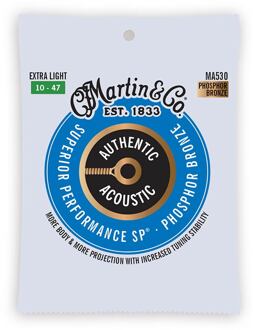 Martin MA530 snarenset voor akoestische gitaar snarenset voor akoestische gitaar, phosphor bronze, extra light, 10-47