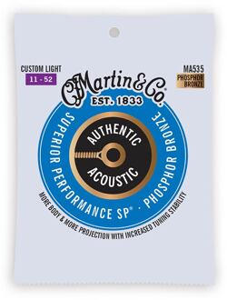 Martin MA535 snarenset voor akoestische gitaar snarenset voor akoestische gitaar, phosphor bronze, custom light, 11-52