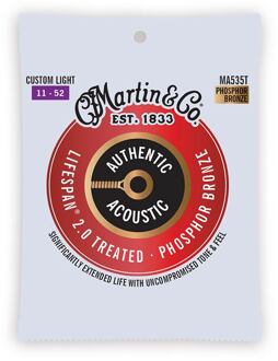Martin MA535T snarenset voor akoestische gitaar snarenset voor akoestische gitaar, phosphor bronze, custom light, 11-52
