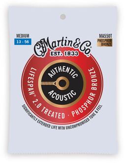 Martin MA550T snarenset voor akoestische gitaar snarenset voor akoestische gitaar, phosphor bronze, medium, 13-56