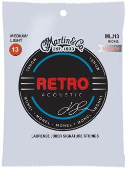 Martin MLJ13 snarenset voor akoestische gitaar snarenset voor akoestische gitaar, monel wound, Laurence Juber signature, medium, 13-56