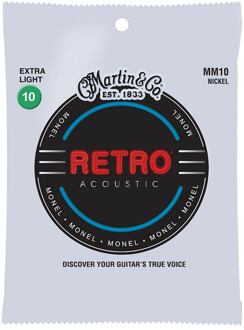 Martin MM10 snarenset voor akoestische gitaar snarenset voor akoestische gitaar, monel wound, extra light, 10-47