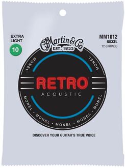 Martin MM1012 snarenset voor akoestische gitaar snarenset voor akoestische gitaar, 12-snarig, monel wound, extra light, 10-47