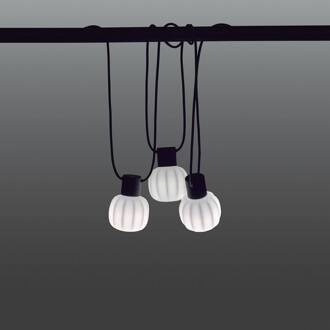 Martinelli Luce Kiki buiten-lichtketting 3-lamps zwart, wit