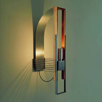 Martinelli Luce Marx wandlamp indirect stralend roestvrijstaal, hout licht