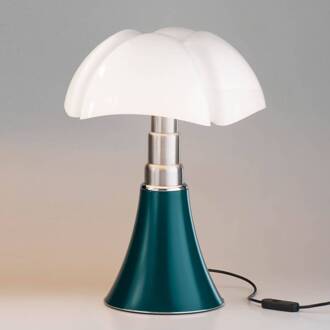 Martinelli Luce Minipipistrello tafellamp bruin groen, roestvrijstaal gesatineerd, opaalwit