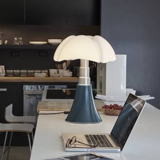 Martinelli Luce Pipistrello Med, dimmer, agave groen, roestvrijstaal gesatineerd, opaalwit