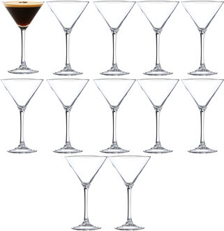 Martini glazen set - 12x - glas - 21 cl - cocktail glas