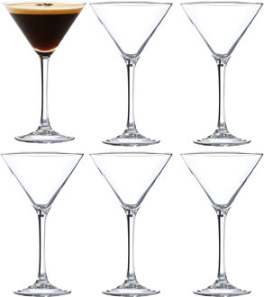 Martini glazen set - 6x - glas - 21 cl - cocktail glas