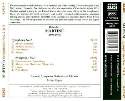 Martinu:Sym. Nos. 2 & 4