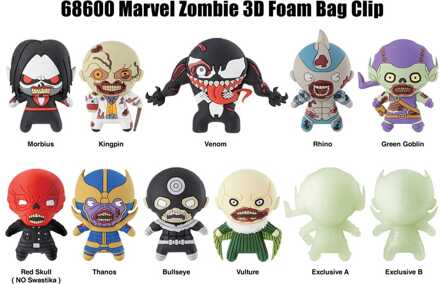 Marvel 3D PVC Bag Clips Series 1 Zombies Display (24)