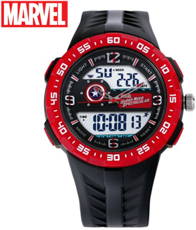 Marvel Avengers Captain America Children Sports Waterproof Rubber Digital Quartz Calendar Alarm Watches Men Teenager Clocks Gift