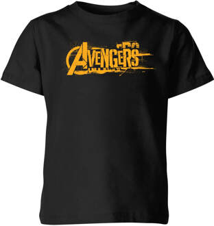 Marvel Avengers Infinity War Orange Logo Kinder T-shirt - Zwart - 146/152 (11-12 jaar) - Zwart - XL
