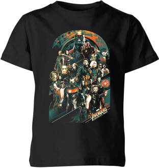 Marvel Avengers Infinity War Team Kinder T-shirt - Zwart - 110/116 (5-6 jaar) - S