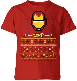 Marvel Avengers Iron Man Pixel Art Kinder T-Shirt - Rood - 98/104 (3-4 jaar) - XS