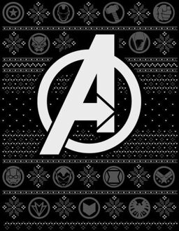 Marvel Avengers Logo Dames kerst T-shirt - Zwart - XXL