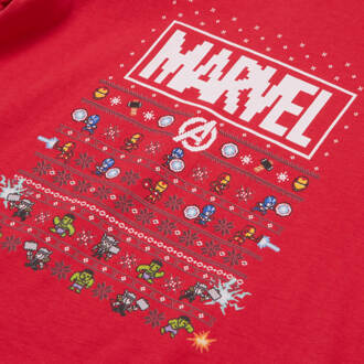 Marvel Avengers Pixel Art Kinder T-Shirt - Rood - 98/104 (3-4 jaar) - XS