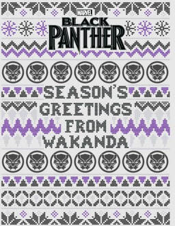 Marvel Avengers Season's Greetings From Wakanda Dames kerst T-shirt - Grijs - 4XL - Grijs