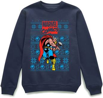 Marvel Avengers Thor kersttrui - Navy - M Blauw
