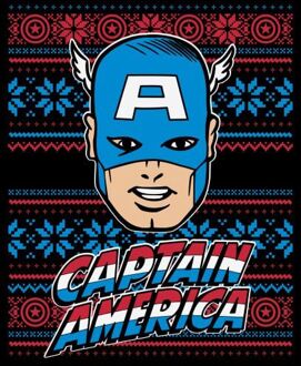 Marvel Captain America Face dames kerst t-shirt - Zwart - 3XL - Zwart