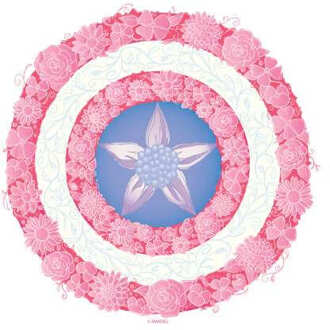 Marvel Captain America Flower Shield t-shirt - Wit - XXL
