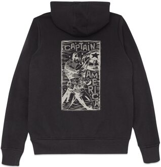 Marvel Captain America Linocut Hoodie - Black - XL Meerdere kleuren