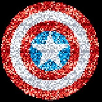 Marvel Captain America Pixelated Shield dames t-shirt - Zwart - 3XL
