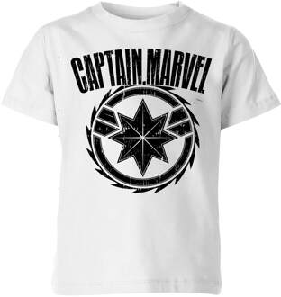 Marvel Captain Marvel Logo kinder t-shirt - Wit - 98/104 (3-4 jaar) - Wit - XS