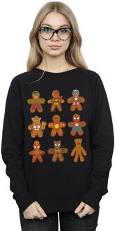 Marvel Dames/Dames Avengers Kerstmis Gingerbread Sweatshirt (Zwart) - maat