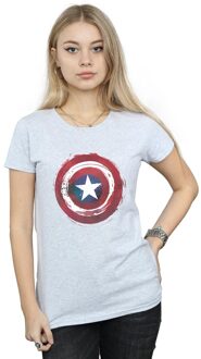 Marvel Dames/Dames Captain America Splatter Shield Katoenen T-Shirt (Sportgrijs) - maat M Lichtgrijs