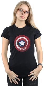 Marvel Dames/Dames Captain America Splatter Shield Katoenen T-Shirt (Zwart) - M