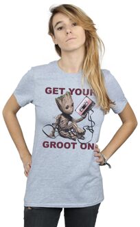 Marvel Dames/Dames Guardians Of The Galaxy Get Your Groot On Katoenen Vriendje T-shirt (Sportgrijs) Lichtgrijs