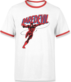 Marvel Daredevil Classic Logo Ringer T-Shirt - White/Red - L - White/Red