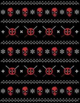 Marvel Deadpool Faces dames kerst t-shirt - Zwart - L
