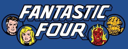 Marvel Fantastic Four 70s Logo Unisex T-Shirt - Blue - S Blauw