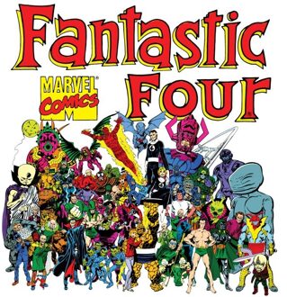 Marvel Fantastic Four Character Line Up Unisex T-Shirt - White - XXL Wit