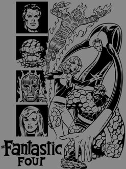 Marvel Fantastic Four Character Looks Unisex T-Shirt - Grey - 4XL Grijs
