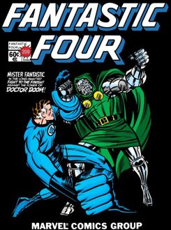 Marvel Fantastic Four Mister Fantastic Vs Doctor Doom Unisex T-Shirt - Black - 5XL Zwart