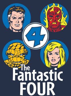 Marvel Fantastic Four Team Headshots Unisex T-Shirt - Navy - XXL Blauw