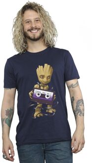 Marvel Heren Guardians Of The Galaxy Groot Cosmic Tape T-Shirt (Marineblauw) Navy - 4XL