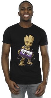 Marvel Heren Guardians Of The Galaxy Groot Cosmic Tape T-Shirt (Zwart) - maat L