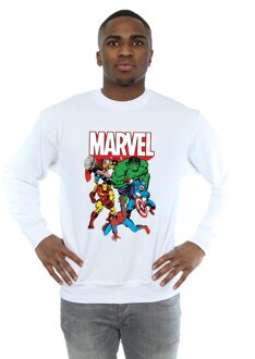 Marvel Heren Hero Group Sweatshirt (Wit) - M