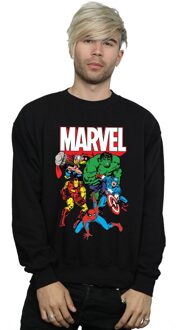 Marvel Heren Hero Group Sweatshirt (Zwart) - XL