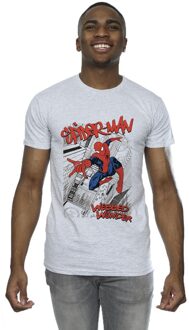 Marvel Heren Spider-Man Sketch City T-Shirt (Sportgrijs) Lichtgrijs - M